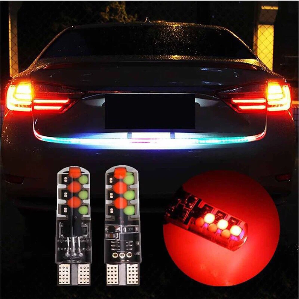 Автомобильный светодиодный светильник EURS W5W T10 RGB COB 12SMD яркий многомодовый