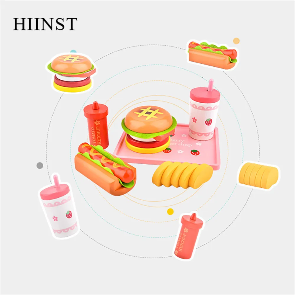HIINST Simulation кухонная игрушка 6 шт. продукты напитки гамбургер фри лотки посуда столовые приборы Безопасность детей ролевые игрушки