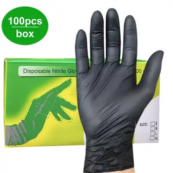 

New 100Pcs/box Household Cleaning Washing Disposable Mechanic Gloves Nitrile Laboratory Nail Art Anti-Static Gloves