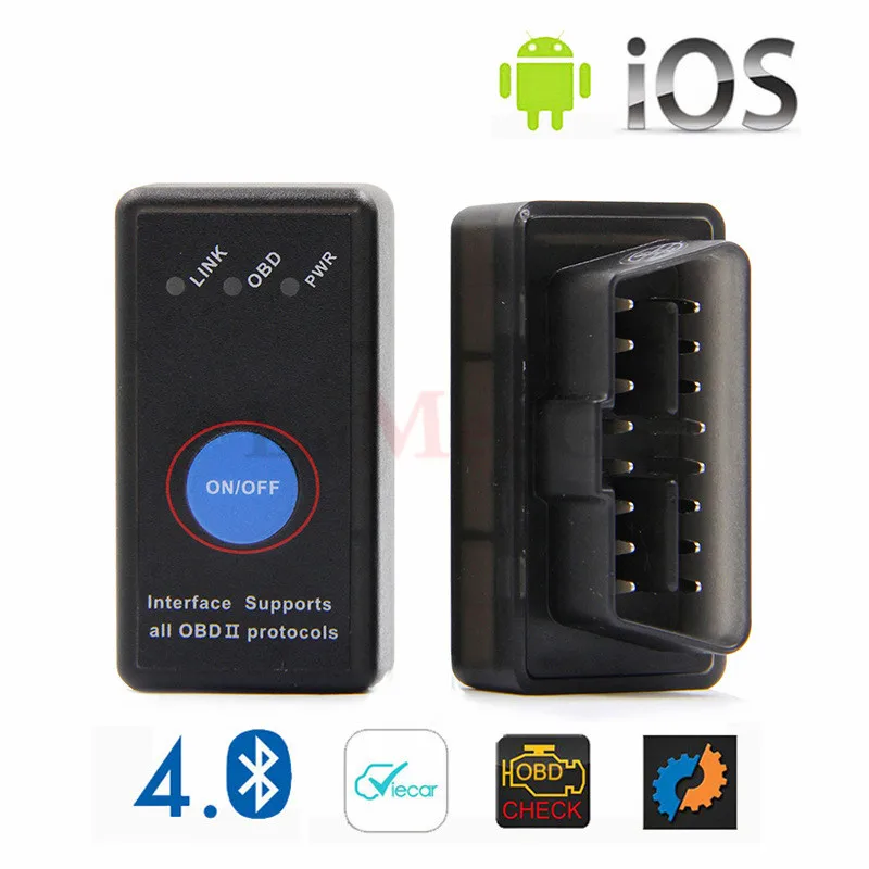 Автомобильный диагностический сканер ELM 327 V1.5 PIC18F25K с переключателем obd2 Bluetooth 4 0 ODB2