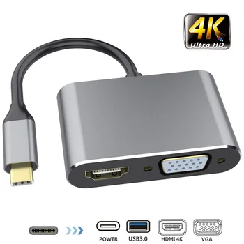 

Type-C to 4K HDMI VGA Adapter USB3.1 USB-C to HDMI 4K Male to Female for MacBook Pro ChromeBook Xiaomi Huawei USB-C to HDMI VGA