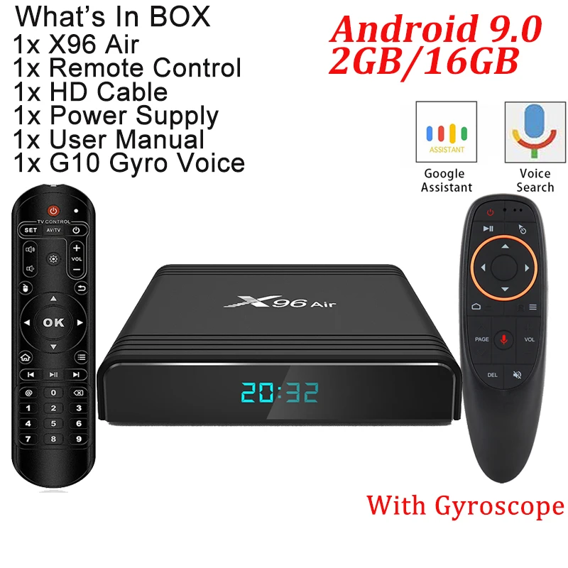 A95X плюс ТВ Box Android 8,1 Amlogic S905 Y2 4 Гб DDR4 32 Гб Встроенная память 2,4 г/5G, Wi-Fi, USB3.0 BT4.2 Поддержка 4 K H.265 смарт-медиа-плеер андроид тв приставка - Цвет: 2G 16G With G10