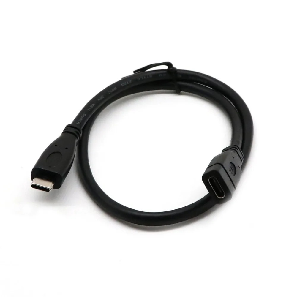 Высокое качество type C USB 3,1 Мужской к USB-C Женский удлинитель для передачи данных 0,3 м