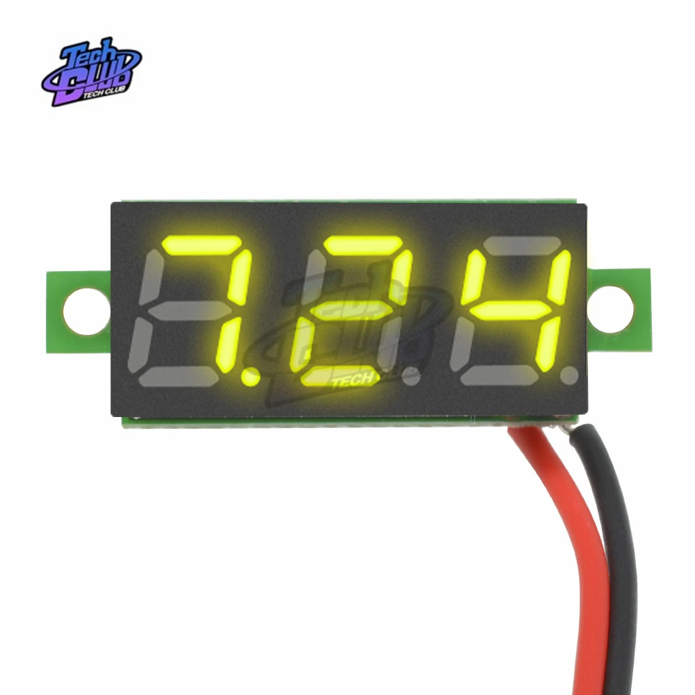 Мини цифровой вольтметр Напряжение метр тестер 0,28 дюймов 2,5 V-30 V светодиодный Экран Цифровой вольтметр, красный, зеленый, голубой, желтый