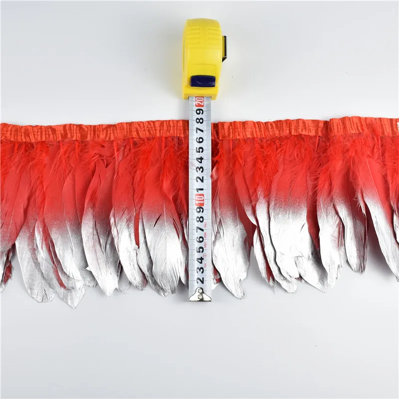 Оптовая продажа 2 ярда/партия погруженные золотые гусиные перья украшенные