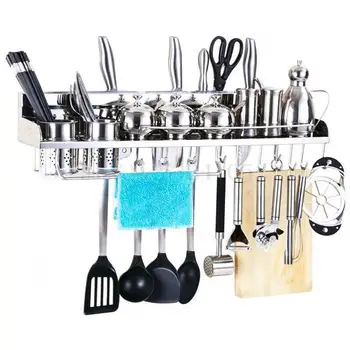 

304 Stainless Steel Multi-functional Kitchen Shelf Wall Hanging Wall Hanging Accessories Domestic Seasoning Shelf Saves Space