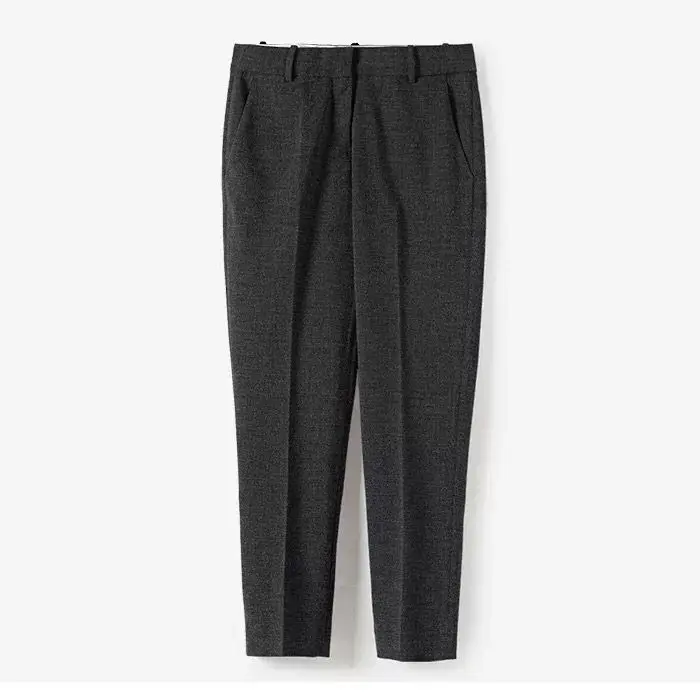 only grey pants Elfbop черный/серый/розовый шерсть Для женщин без пуговиц с курткой с длинными рукавами; топ+ женский костюм штаны+ мини-юбка-Женские OL Костюмные брюки - Цвет: only grey pants