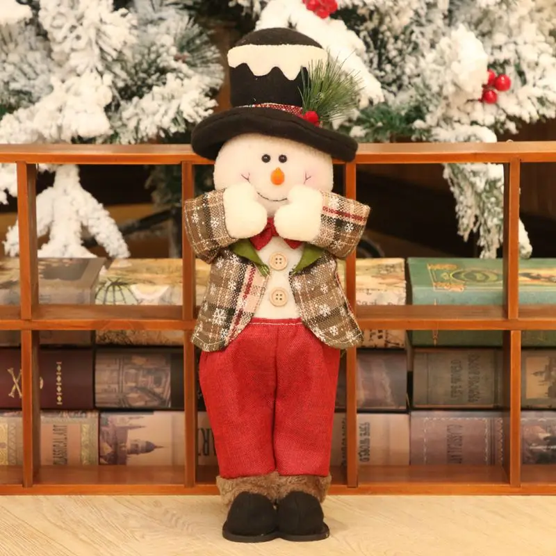 Милый мультфильм Рождественская Кукла Санта Клаус Снеговик домашние декоративные предметы выдвижной стоячая игрушка подарок на день рождения Дети натальные