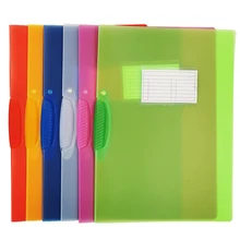 A4 Clear Document Bag Paper File Folder Legal Paper Contract File Bags Clips Stationery School Office Supplies Random Color