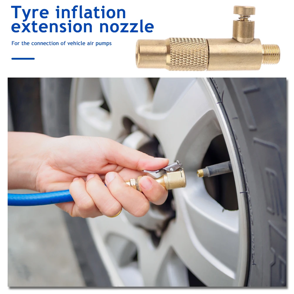 1 Pc 2.04 inches Brass Car Tire Inflator Valve Stem Connector Air