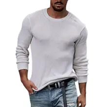 

Dropshipping!!Autumn Sweater Solid Color Knit Pullover O-Neck Men Top for Daily Wear