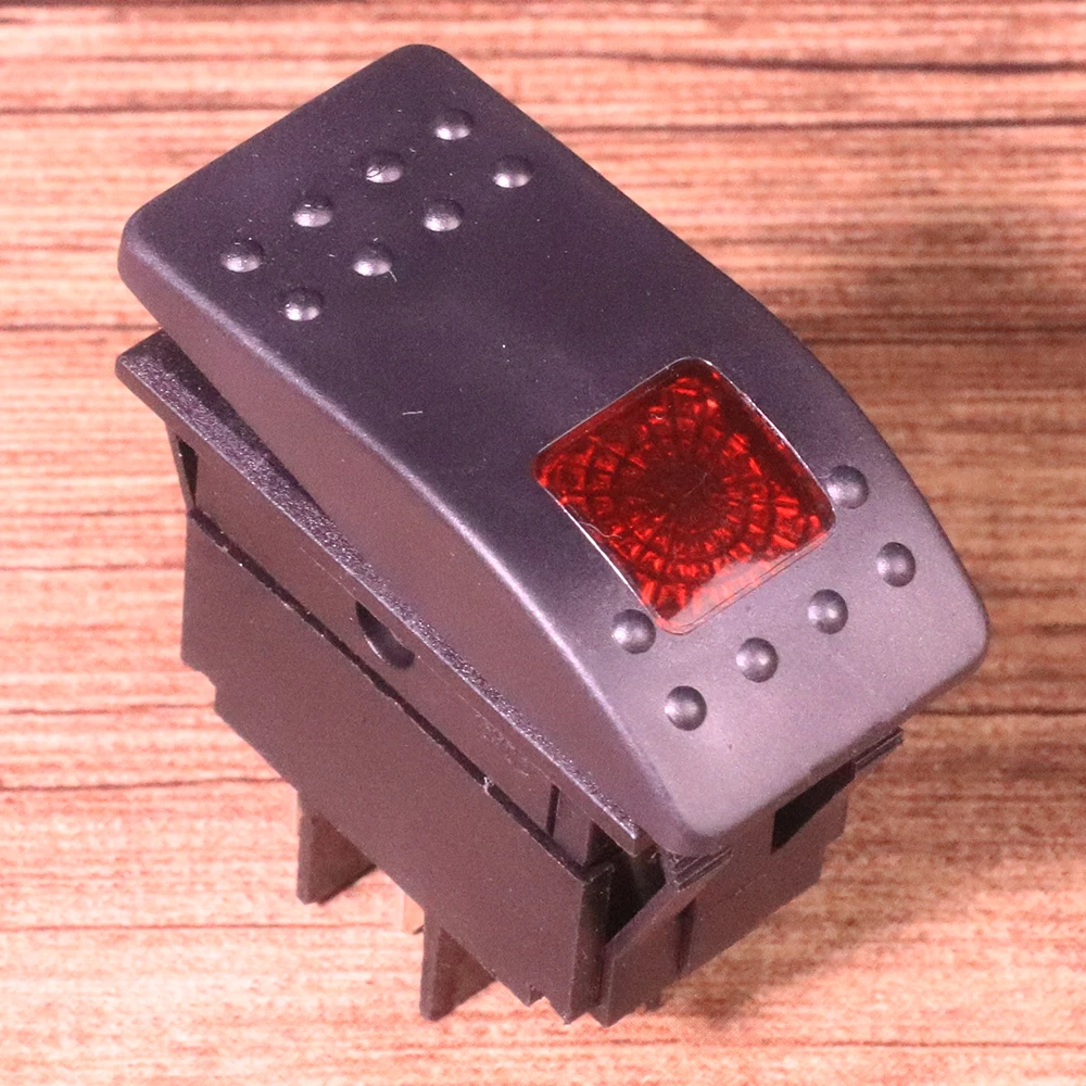 4 Pin 12V 20A Blue Green Red Orange LED Light Rocker Switch Panel ONOFF Button LED Light Fit for Car Boat Buses Motorcycles  (3)