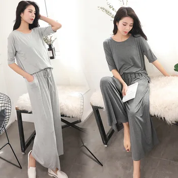

Women Plus Size Cotton Pajamas Ladies Autumn Winter Two-Piece Home Service Long-Sleeved T-Shirt Set Pyjama Sleepwear Dormir Tops