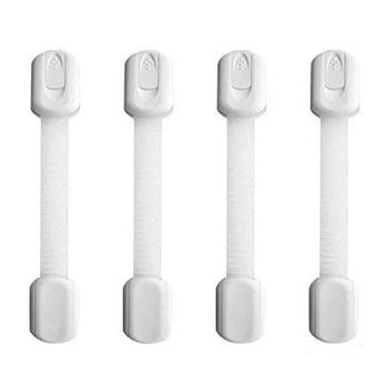 

4Pcs White Multifunctional Adjustable Bolt Locks Child Safety Protection Lock Cabinet Lock