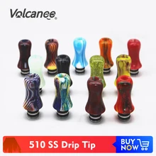Volcanee 510 ваза Смола капельного наконечника нержавеющая сталь 8,5 мм диаметр для 510 Распылитель для электронной сигареты резервуар RDA RBA испаритель