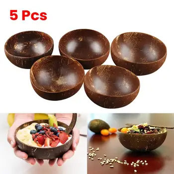 

Natural 100% Coconut Bowl Decoration Fruit Salad Rice Bowl Wooden Bowl Handicraft Decoration Creative Coconut Shell Bowl 40JP06