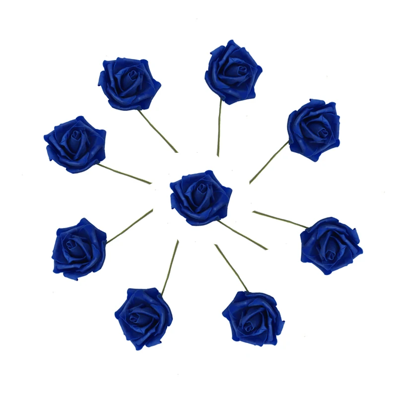 Royal blue 25 голов новые красочные искусственные из ПЭ пены розы Букет невесты домашний Свадебный декор Скрапбукинг DIY Поставки - Цвет: Royal blue