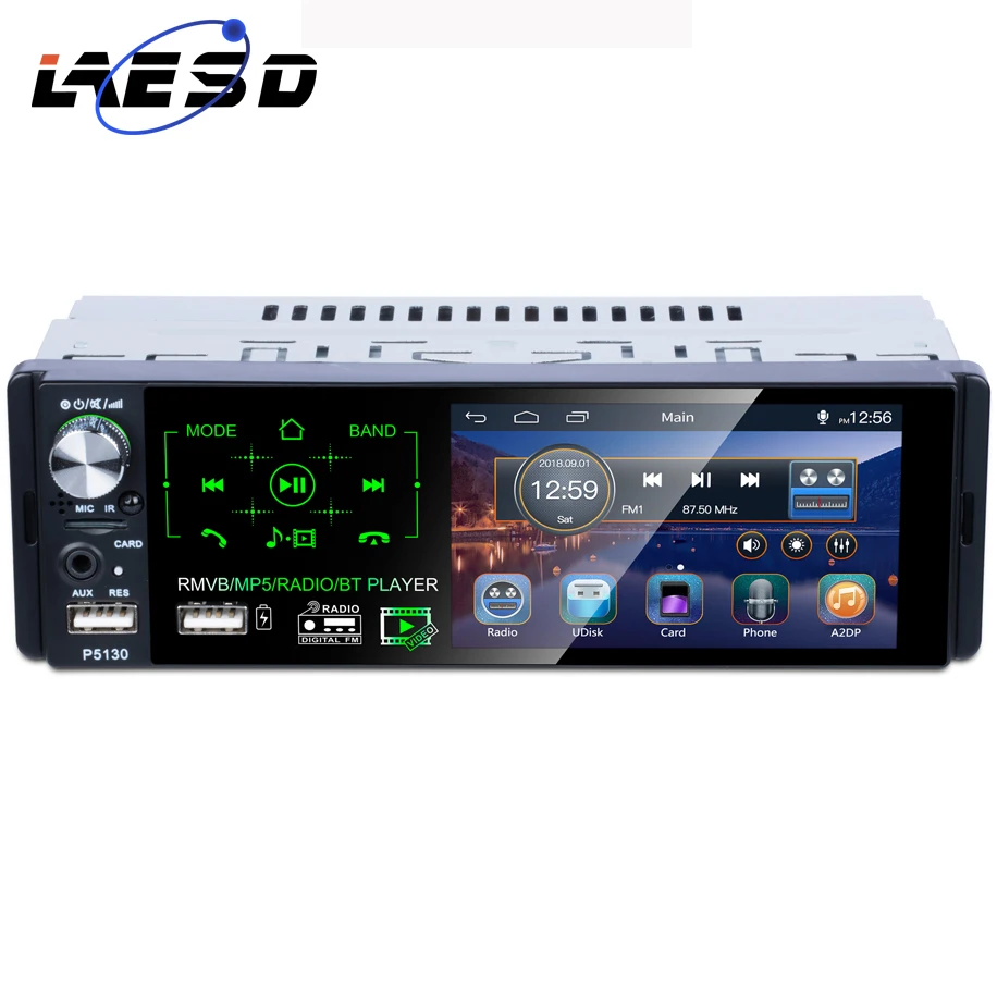 4," сенсорный экран Bluetooth RMVB/MP5/Радио/BT плеер AM FM 1din Автомагнитола RDS P5130 поддержка микрофона и камеры заднего вида