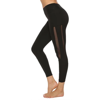 

Mesh Patchwork Leggings For Women 2020 Spring Bottom Elastic Waist Trousers Ankle-Length Fitness Leggings Ladies Skinny Pants