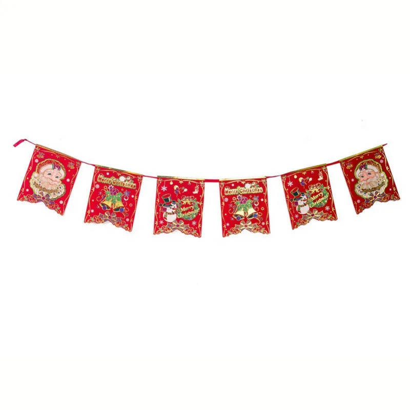 Красный Merry Christmas знак крыльца дверь занавес Крытый открытый дисплей украшения Рождественские Висячие Баннер Флаг для праздничного - Цвет: A