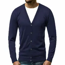 Модный мужской узкий мужской кардиган, плотный цветной трикотаж в Корейском стиле, повседневная одежда для мужчин