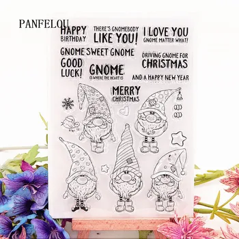 

PANFELOU 10.5x15cm Christmas elf Transparent Silicone Rubber Clear Stamps cartoon for Scrapbooking/DIY Christmas wedding album