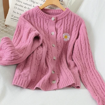 

Vintage Women Cardigans Spring Women Sweaters Lady Knitted Cardigan