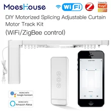 New WiFi Smart Curtain Blind Motor Alexa Google Home Tuya Control Broadlink RF Remote Control Electric Stage Curtains