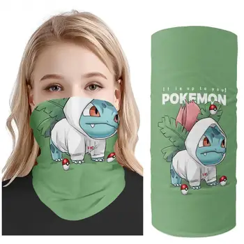 

Anime pokemon Mask Motorcycle Face Mask Scarf Sun Protection Mask Outdoor Riding Masks Protective Silk Neck Scarf