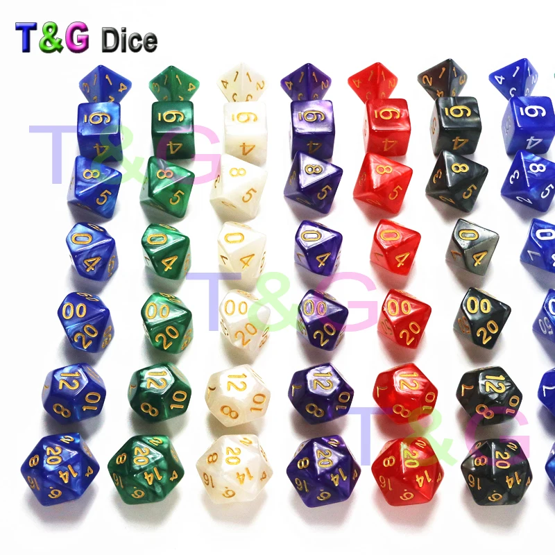 7Pcs/Set Resin Polyhedral TRPG Games For DND Game Opaque D4 D20 Multi Sides Dice Pop for board Gaming dice toy|board game|games gamesboard games toys