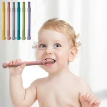 Anneau de dentition en Silicone pour bébé, brosse à dents de soins dentaires pour tout petits enfants, jouet molaire sûr à mâcher sans BPA, jouets pour bébé 