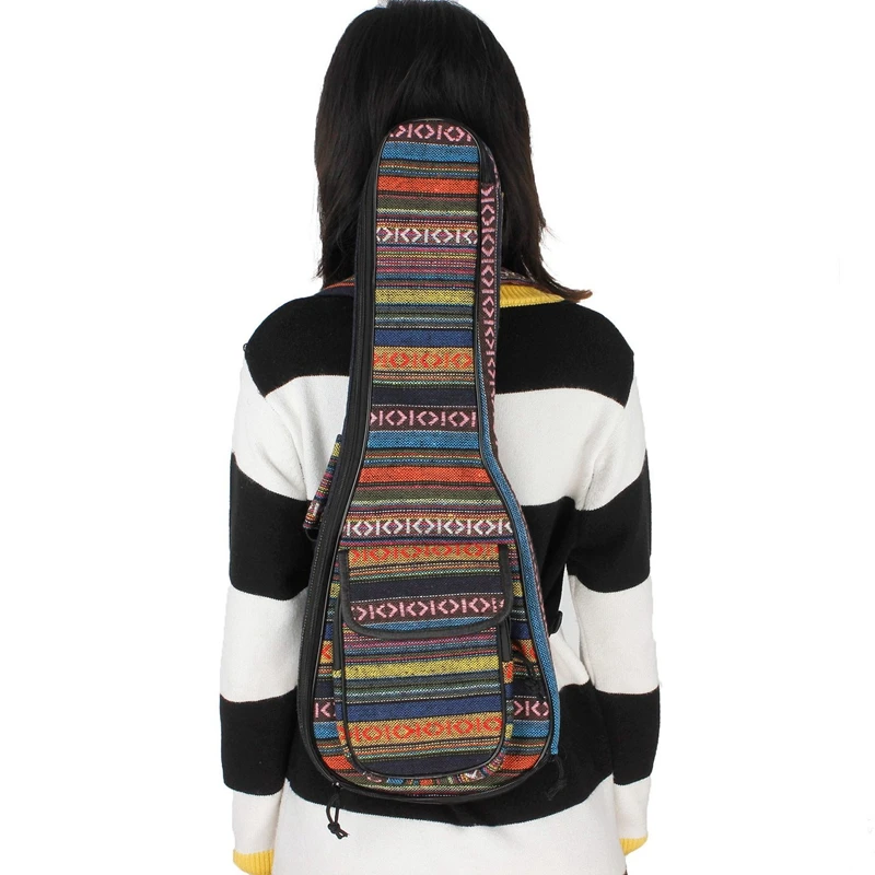 Горячая 4 шт./компл. аксессуар для укулеле 23 дюймов Гавайские гитары укулеле сумка чехол рюкзак 6 мм хлопок подкладка с струнами+ Капо ремень