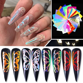 

16Pcs Mixed-Color 3D Nail Stickers Butterfly Leaf Pattern Beautiful Decals Holographics Decoration Nail Art Accessories DIY