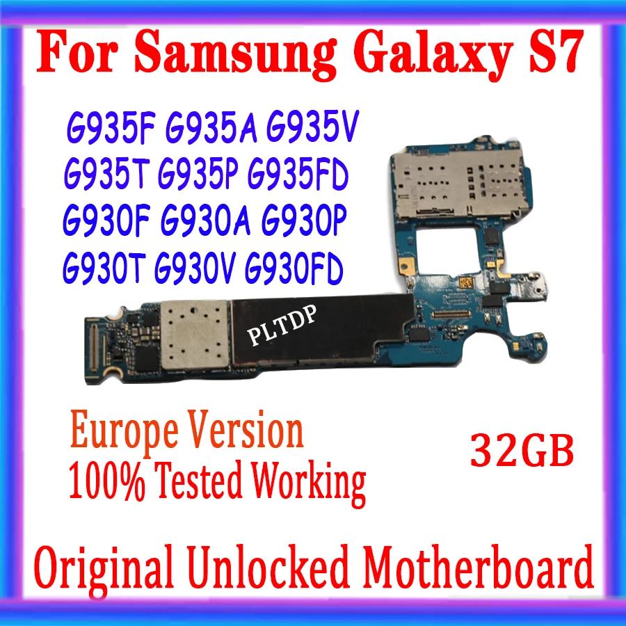 Оригинальная разблокированная материнская плата с полными чипами для Samsung Galaxy S7