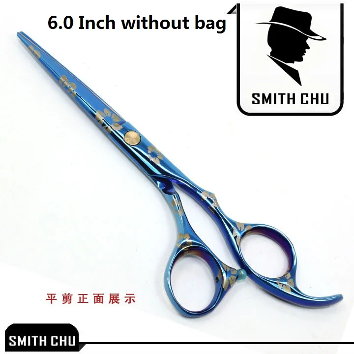 LZS0010 60 no bag Smith Chu 6,0 дюймов ножницы для волос Барберы синяя Сакура режущие ножницы stainless ножницы из нержавеющей стали ножницы для стрижки волос LZS0010 - Цвет: LZS0010 60 no bag