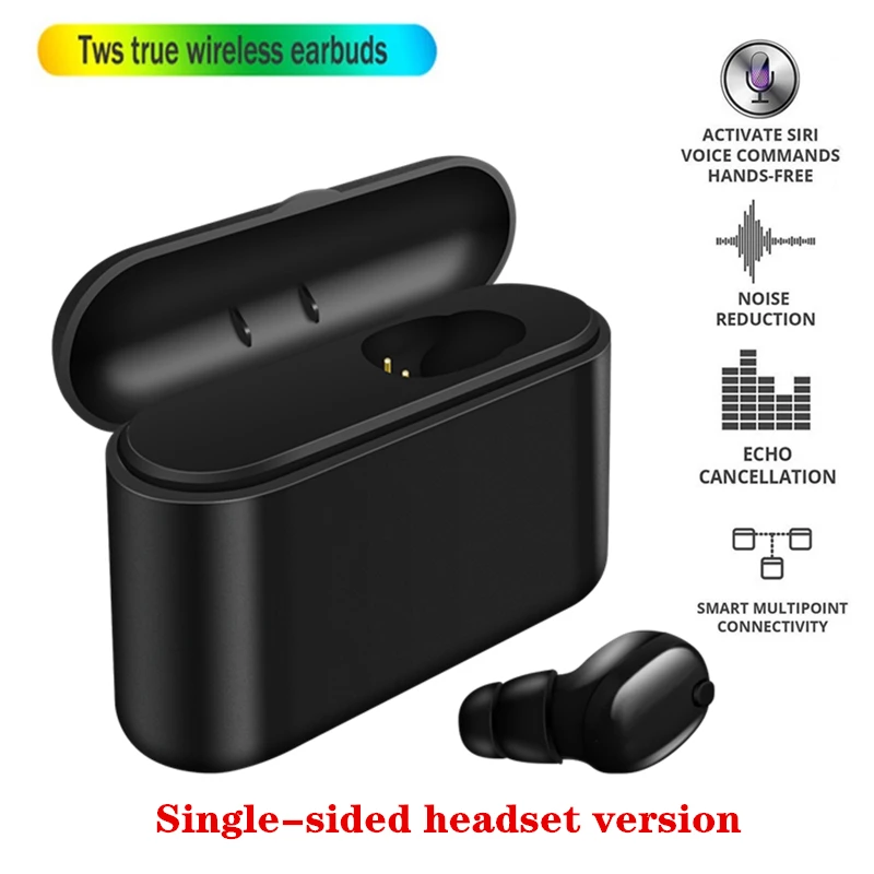 

Wireless Bluetooth Earphones Single sided headset In Ear Headset Vital type Earbud For Android Ios All Smartphone Charging box