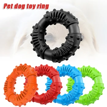 

Dog Chewing Ring Durable Soft Rubber Ring Deep Cleaning Teeth Chewing Biting Chasing Training Pet Toy for Dogs Puppy PAK