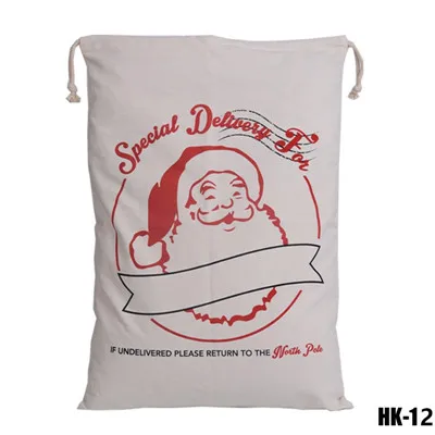 10 шт./партия, Новое поступление, 38 стилей, сумки Санта Клауса, Холщовая Сумка Санта Клауса, Рождественский мешок Санта-Клауса - Цвет: HK-12