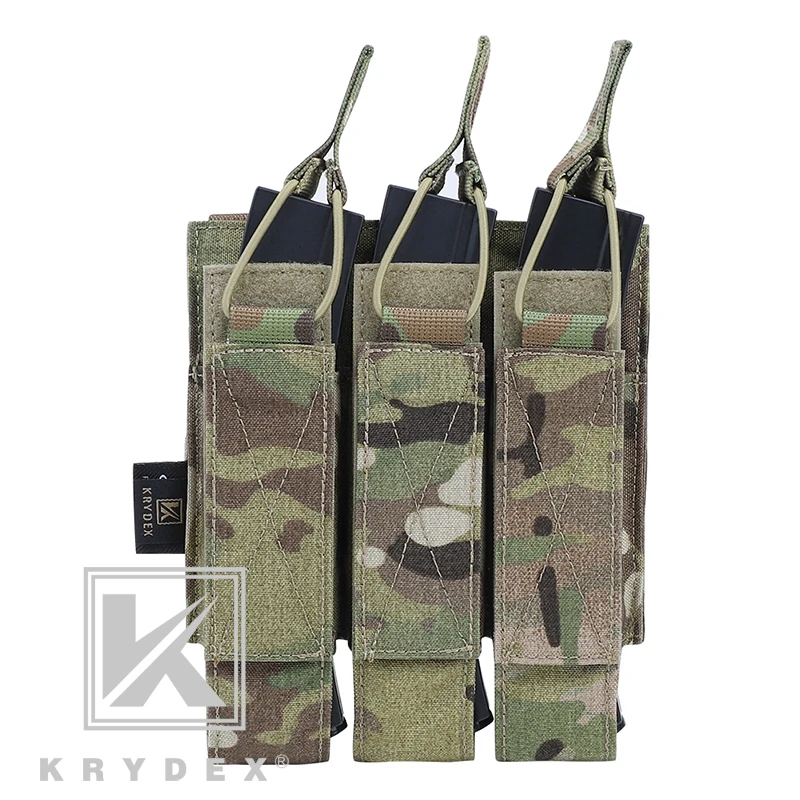 KRYDEX модульный тройной подсумок для MP5 MP7 KRISS тактический MOLLE тройной Открытый Топ SMG Mag Перевозчик для страйкбола охота MC