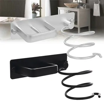

Wall-mounted Hair Dryer Hair Straightener Bracket Rack Bathroom Salon Locker Aluminum Alloy Wall-mounted Bathroom Storage Rack