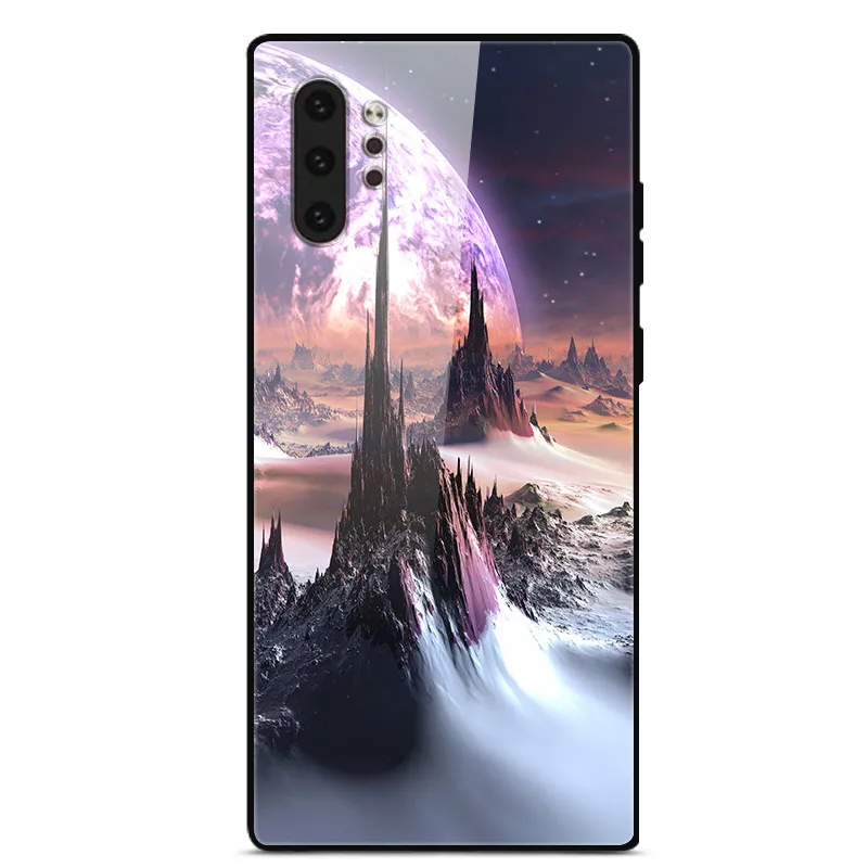 8 Для samsung Note 10 чехол из закаленного стекла, Жесткий Чехол для телефона, чехол для samsung Galaxy Note 10 Plus TPU бампер, Космический Note10 Pro - Цвет: 8