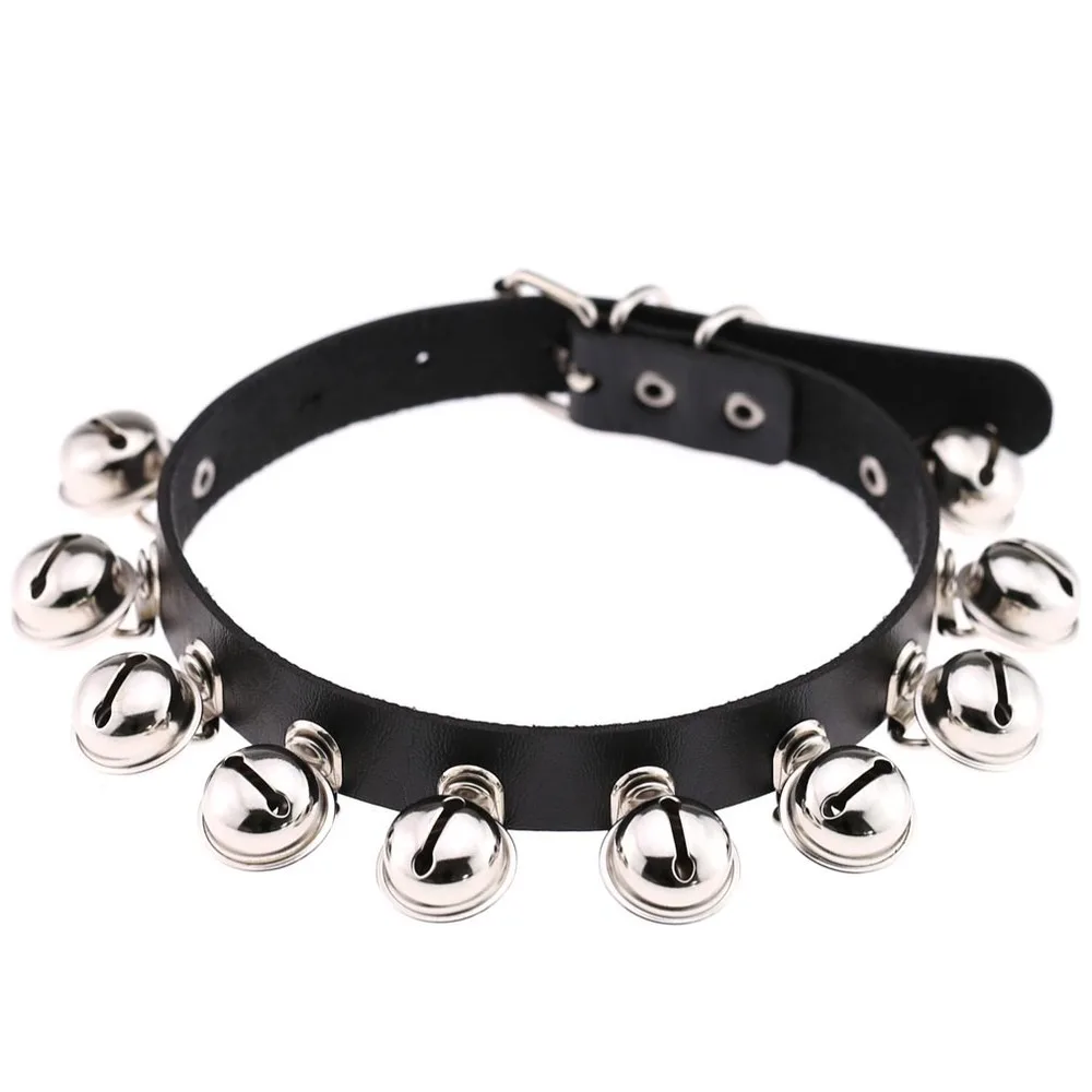 

ZIMNO Bells PU Leather Chokers Necklace for Women Clothing Punk Harajuku Collar Sexy Egirl Nightclub Goth Jewelery Accessories