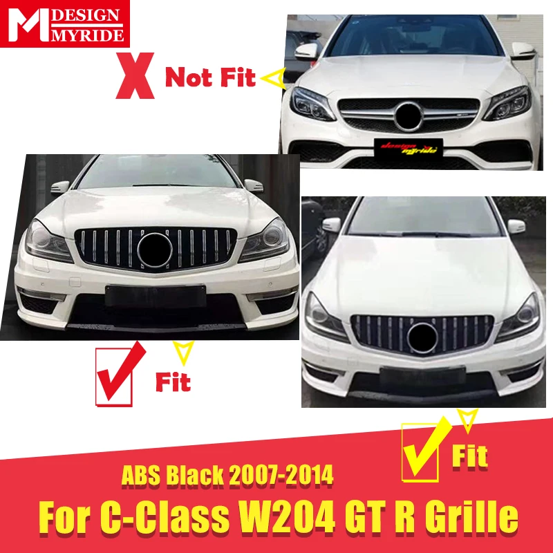 Для Mercedes C Class W204 C204 салон купе СПОРТ ПЕРЕДНЯЯ GTS решетка гриль решетки ABS черный глянец C180 C200 C250 Замена 07-14