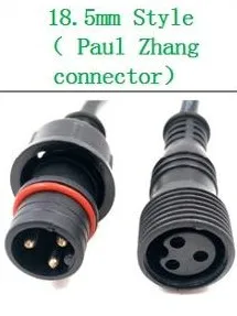 18.5mm connector ETOP 10 пар/Лот 3 ядра черный водонепроницаемый косичка мужской/женский 30 см длиной каждый 18AWG провод с 13,5 мм/18,5 мм/xconnect разъемы - Цвет: 18.5mm connector