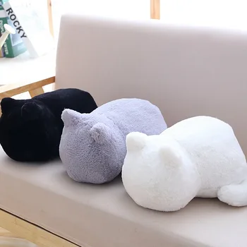 

DIDIHOU 33x24x18CM Super Soft PP Cotton Plush Cat Cushions Pillow Back Shadow Cat Filled Animal Pillow Home Decors Toys 3 Colors