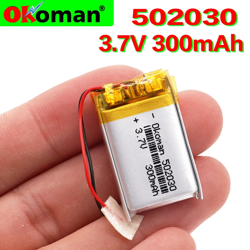 

3.7V 300mAh 502030 Lithium Polymer Li-Po li ion Rechargeable Battery For MP3 MP4 toys speaker Tachograph POS free shipping