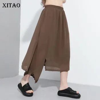 

XITAO Europe Women Loose Elastic Waist Wide Leg Pants Personality The Streets 2020 Spring Summer Casual Fashion Pants DMY4662