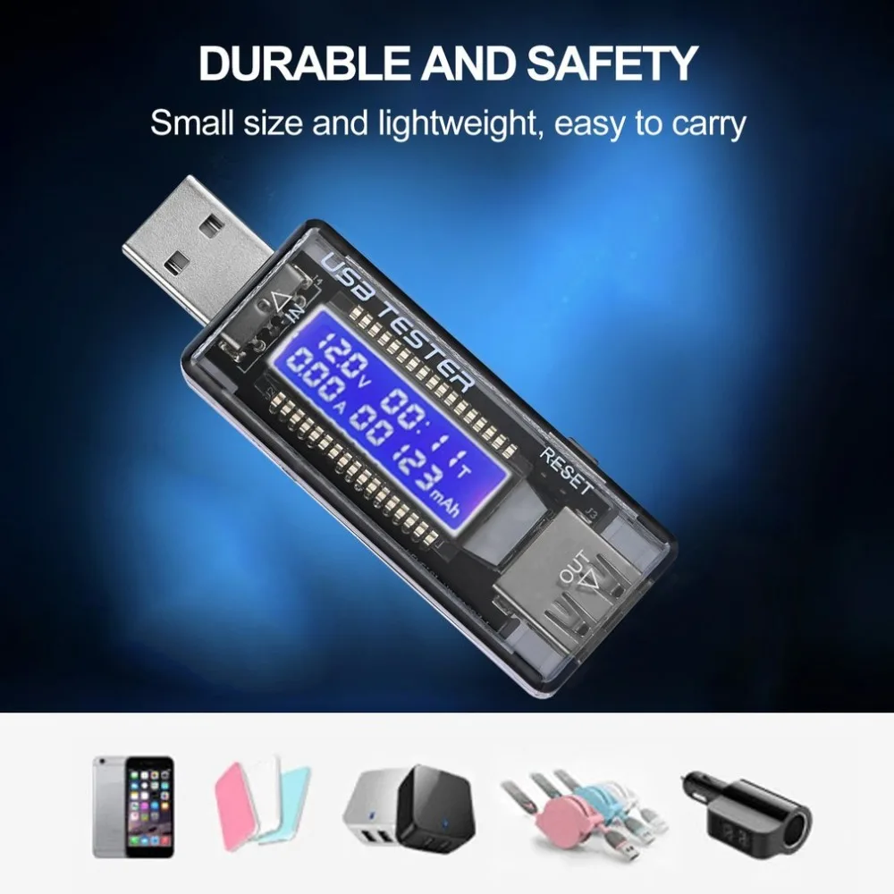 LCD USB Detector USB Volt Current Voltage Doctor Charger Capacity Plug and Play Power Bank Tester Meter Voltmeter Ammeter