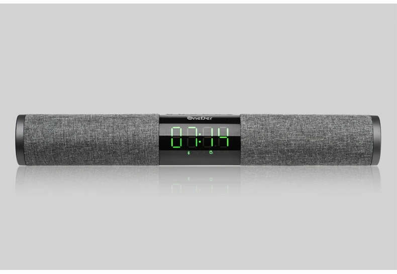 OneDer V01 16 Вт динамик светодиодный дисплей Будильник/часы/бас стерео звук мини Саундбар с сабвуфером - Цвет: Серый
