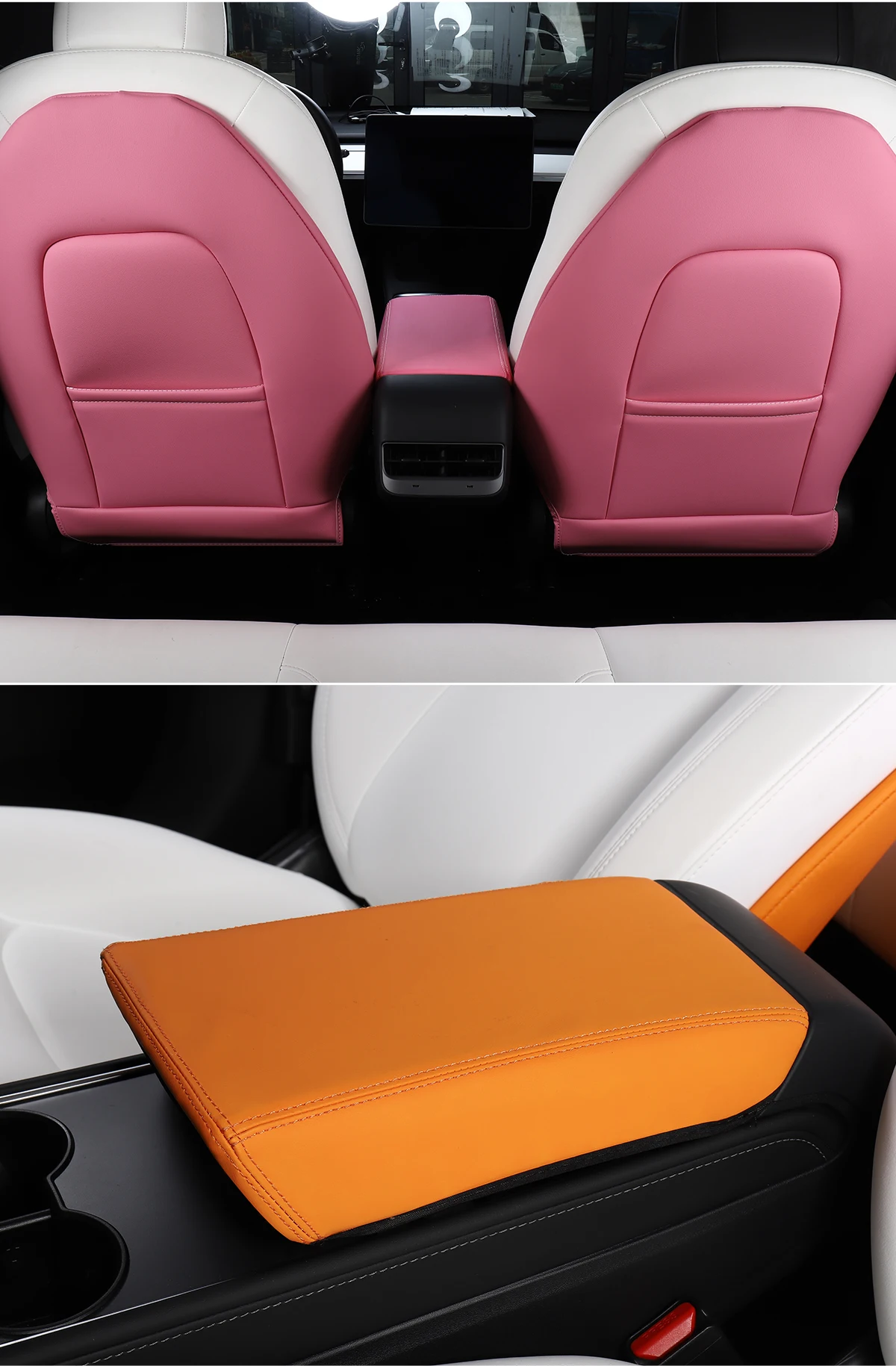 For Tesla Model 3 Model Y 2017-2022 Car Central Control Armrest Box Leather Protective Cover